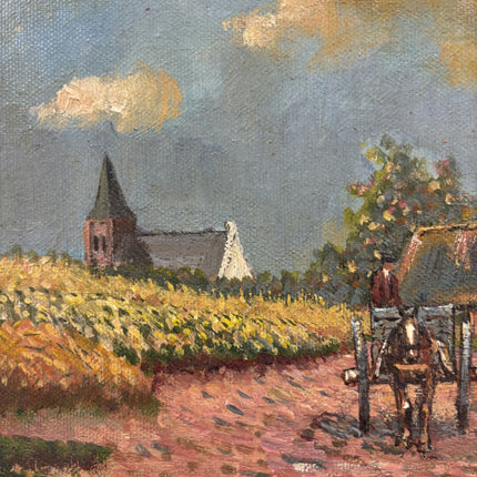 Handcrafted Interior Oil Painting "Horse Cart" Detailed Artwork Holland Art Shop