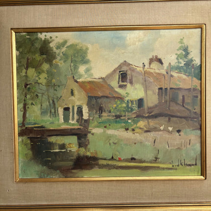 Detailed Farm Oil Painting "Thatched Cottage" Timeless Artwork Holland Art Shop