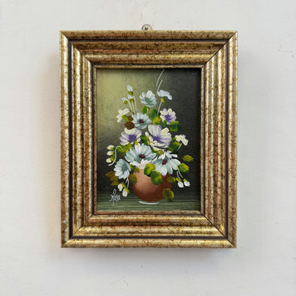 Timeless Floral Still Life Oil Painting "Flower Vase" Handcrafted Small Artwork Holland Art Shop