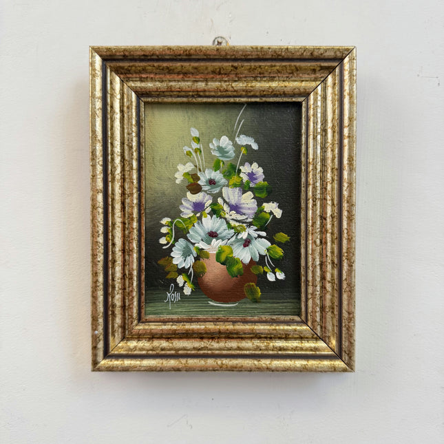 Timeless Floral Still Life Oil Painting "Flower Vase" Handcrafted Small Artwork Holland Art Shop