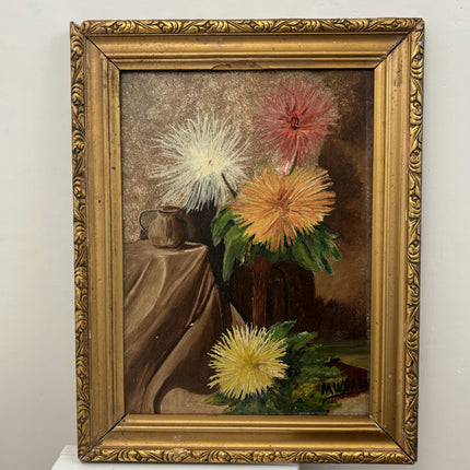 Authentic Interior Oil Painting "Spiky Chrysanthemum" Handcrafted Art Holland Art Shop