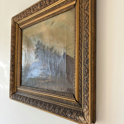 1914 Antique Landscape Oil Painting "Gilded Frame" Art Holland Art Shop