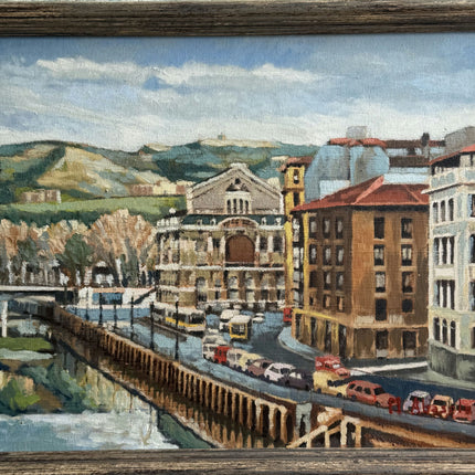 Detailed Cityscape Oil Painting "Framed Painting" Rustic Artwork Holland Art Shop