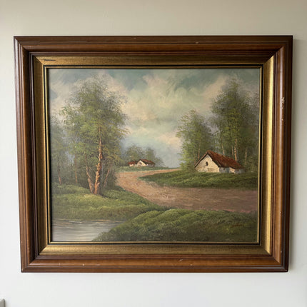 Traditional Landscape Oil Painting "Thatched Cottage" Authentic Large Art Holland Art Shop