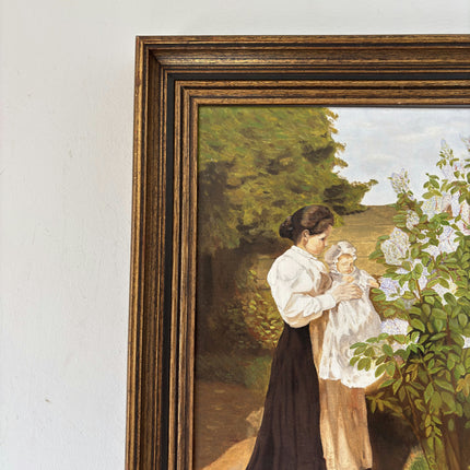Vintage Oil Painting Figurative "Mother And Child" Intriguing Medium Artwork Holland Art Shop
