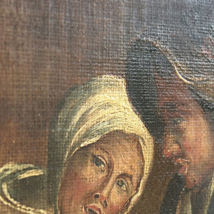 Refined Figurative Oil Painting "Seated Couple" Vintage Art Holland Art Shop