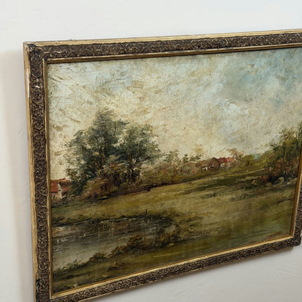 Traditional Landscape Oil Painting "Riverside Trees" Refined Large Artwork Holland Art Shop