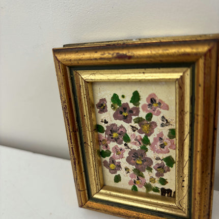 Vintage Floral Still Life Oil Painting "Framed Flowers" Expressive Small Artwork Holland Art Shop