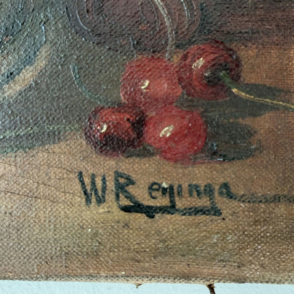 19th Century Antique Still Life Oil Painting "Fruit Plate" Small Art Holland Art Shop