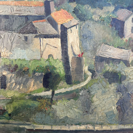 Timeless Landscape Oil Painting "Clustered Houses" Rustic French Art Holland Art Shop