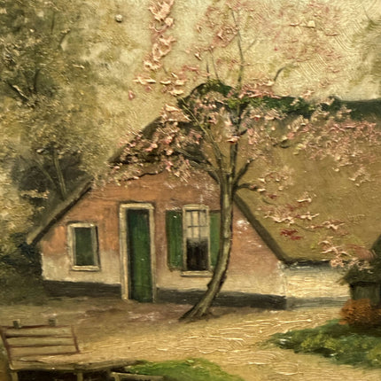 Authentic Landscape Oil Painting "Thatched Cottage" Rustic Small Art Holland Art Shop