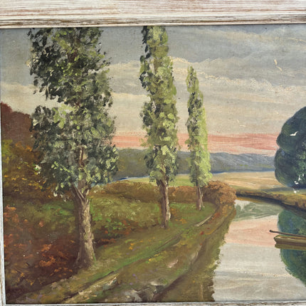 Vintage Landscape Oil Painting "River Path" Authentic Artwork Holland Art Shop
