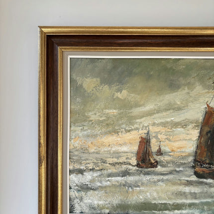 Detailed Seascape Oil Painting "Sailing Boat" Traditional Large Art Holland Art Shop