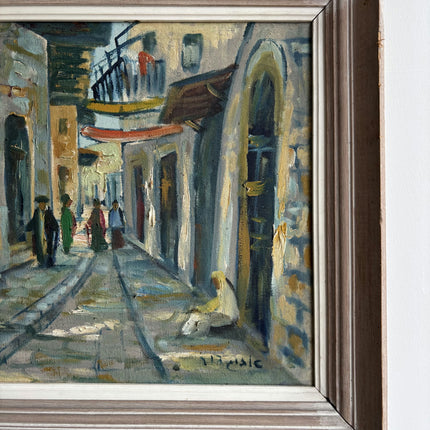 Authentic Cityscape Oil Painting "Narrow Street" Expressive Artwork Holland Art Shop