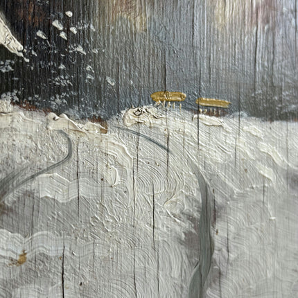 Authentic Winter Landscape Oil Painting "Gold Frame" Expressive Artwork Holland Art Shop