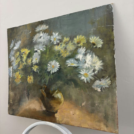 Original Flowery Still Life Oil Painting "Daisy Bouquet" Detailed Art Holland Art Shop
