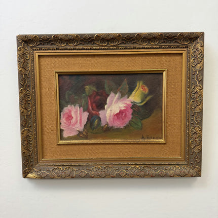 Refined Floral Still Life Oil Painting "Framed Roses" Traditional Art Holland Art Shop