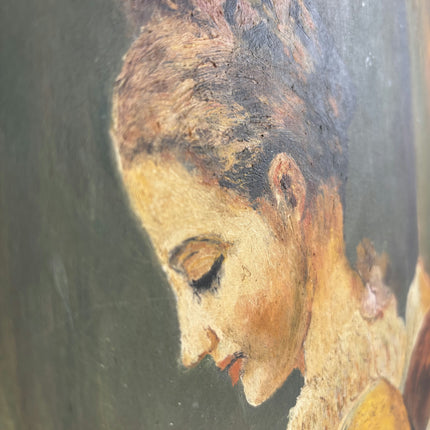Rustic Portrait Oil Painting "Reading Woman" Traditional Art Holland Art Shop