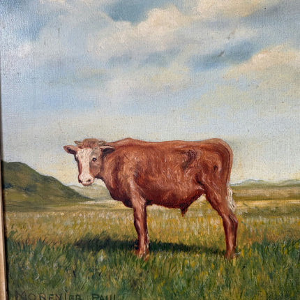 Authentic Interior Oil Painting "Grazing Cow" Elegant Artwork Holland Art Shop