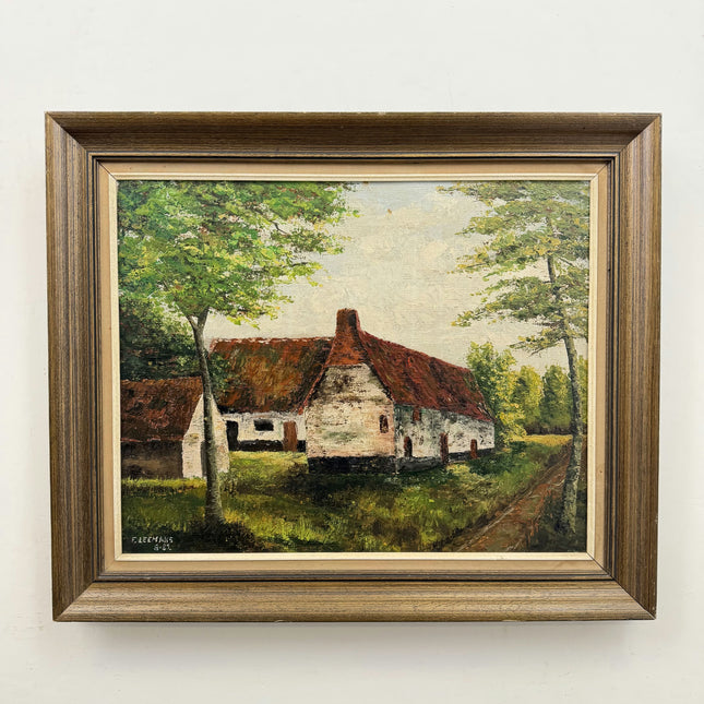 Classic Farm Oil Painting "Thatched Cottage" Refined Art Holland Art Shop