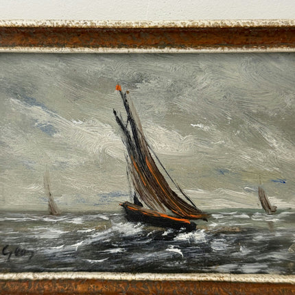 Elegant Seascape Oil Painting "Cardboard Panel" Original Small Art Holland Art Shop