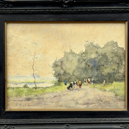 Heekeren Authentic Landscape Aquarel "Framed Painting" Refined Artwork Holland Art Shop