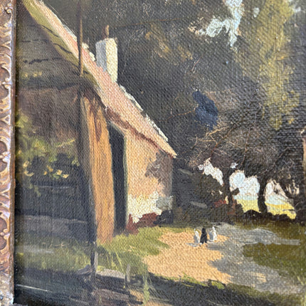 19th Century Antique Farm Oil Painting "Ornate Frame" Dutch Art Holland Art Shop