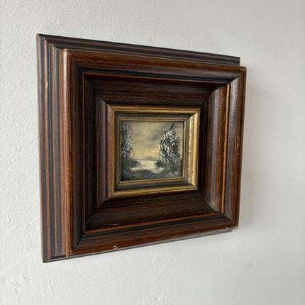 Handcrafted Winter Landscape Oil Painting "Framed Painting" Timeless Small Art Holland Art Shop