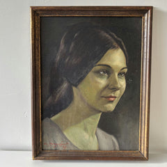 Handcrafted Oil Painting Portrait "Serene Woman" Traditional French Artwork Holland Art Shop