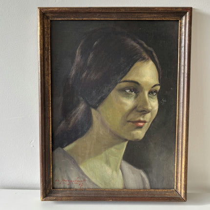 Handcrafted Oil Painting Portrait "Serene Woman" Traditional French Artwork Holland Art Shop