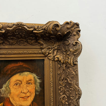 Original Portrait Oil Painting "Wood Grain" Classic Small Artwork Holland Art Shop