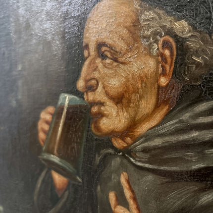 Refined Figurative Oil Painting "Drinking Monks" Detailed Art Holland Art Shop