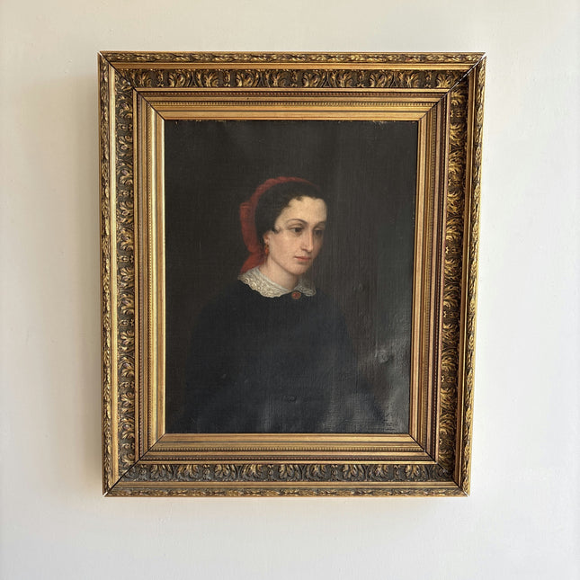 19th Century Antique Portrait Oil Painting "Framed Portrait" Art Holland Art Shop