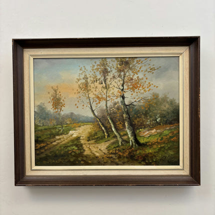 Rustic Landscape Oil Painting "Birch Trees" Authentic Artwork Holland Art Shop