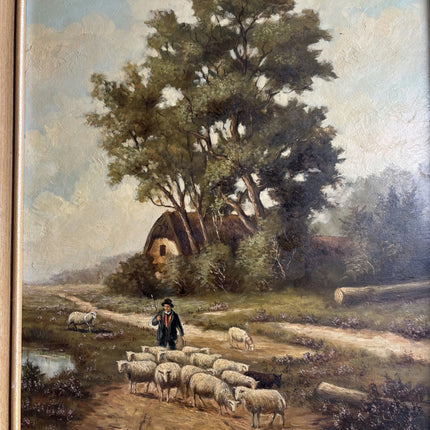 Original Landscape Oil Painting "Grazing Sheep" Detailed Art Holland Art Shop