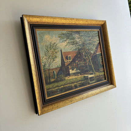 Vintage Farm Oil Painting "Framed Painting" Elegant Dutch Artwork Holland Art Shop
