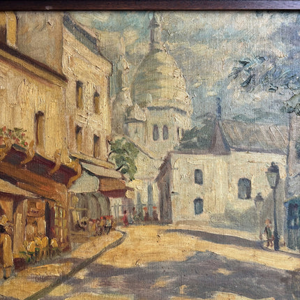 Original Cityscape Oil Painting "Sunlit Street" Handcrafted Belgique Artwork Holland Art Shop