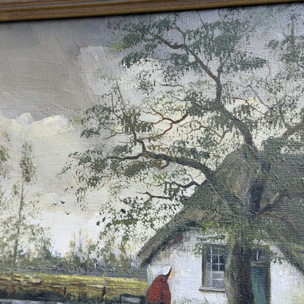 Expressive Farm Oil Painting "Thatched Cottage" Detailed Artwork Holland Art Shop