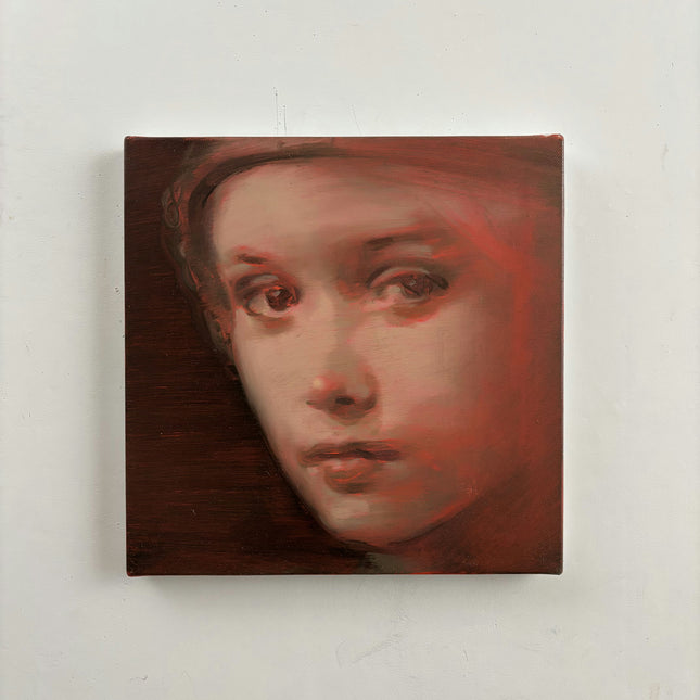 Elegant Interior Oil Painting "Girl Face" Original Small Artwork Holland Art Shop
