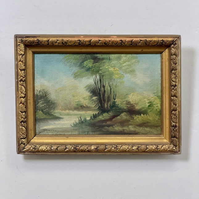 Expressive Landscape Oil Painting "Lone Tree" Vintage Small Art Holland Art Shop