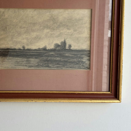 Timeless Landscape Drawing "Framed Picture" Vintage Artwork Holland Art Shop