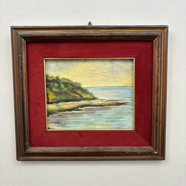 Refined Seascape Oil Painting "Seaside Cove" Authentic Artwork Holland Art Shop