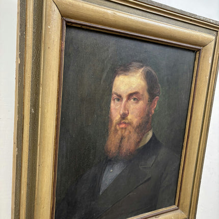 19th Century Antique Portrait Oil Painting "Bearded Man" Large Art Holland Art Shop