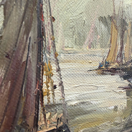 Expressive Seascape Oil Painting "Fishing Boats" Timeless Artwork Holland Art Shop