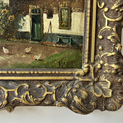 Handcrafted Farm Oil Painting "Thatched Cottage" Traditional Small Artwork Holland Art Shop