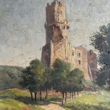 Vintage Landscape Oil Painting "Ruined Tower" Timeless Art Holland Art Shop