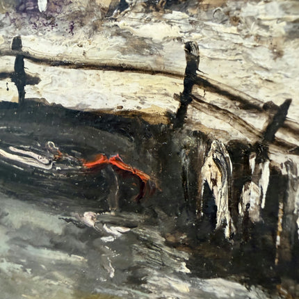 Original Winter Landscape Oil Painting "Framed Painting" Classic Small Art Holland Art Shop