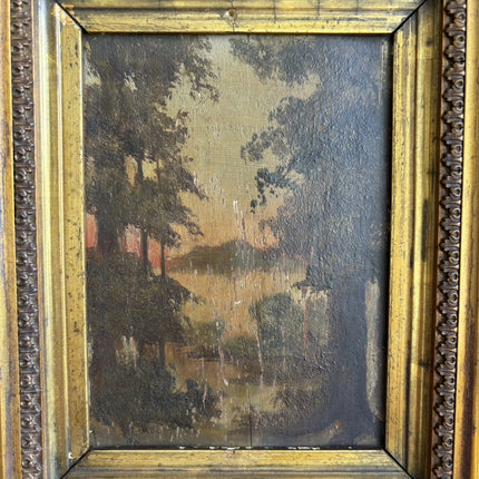 Authentic Landscape Oil Painting "Gilded Frame" Refined Small Artwork Holland Art Shop