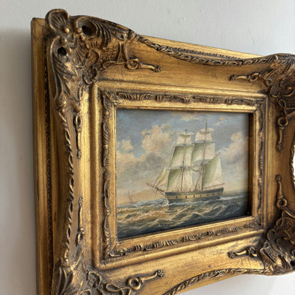 Classic Seascape Oil Painting "Green Sails" Detailed French Artwork Holland Art Shop