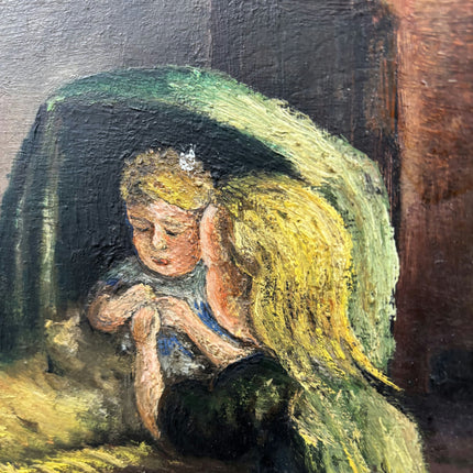 Original Interior Oil Painting "Seated Woman" Handcrafted Large Artwork Holland Art Shop
